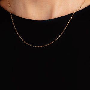 14k Solid Gold Women&#39;s Chain – Dainty Thin Layering Chain Necklace, Shiny Real Gold Fine Jewelry Gift for Her