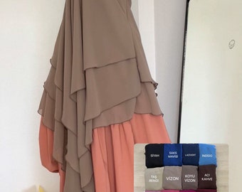 Islamic Headscarf , khimar hijab , three layers khimar , Chiffon hijab , for muslim woman, niqab