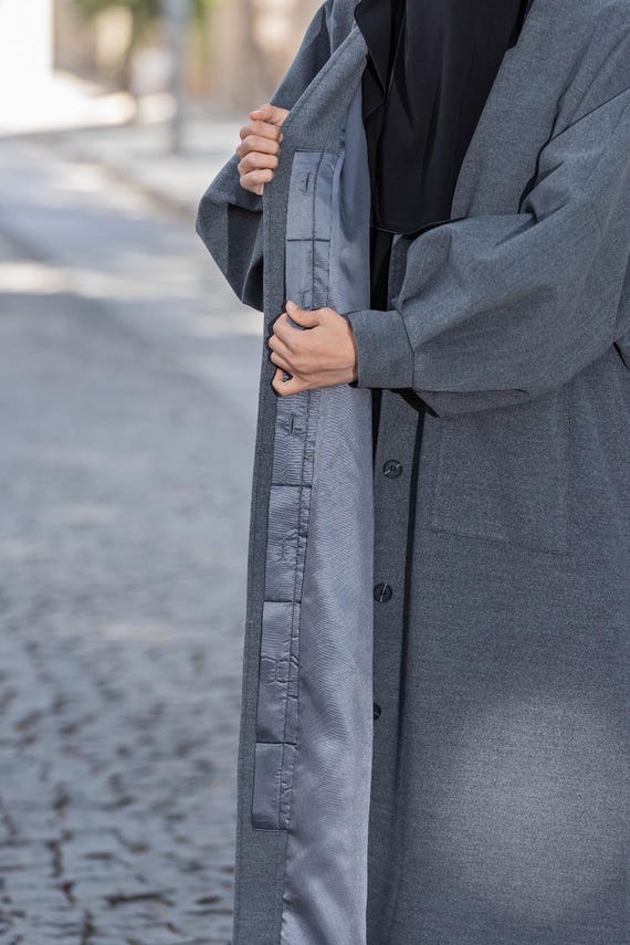 Manteau d'hiver modeste, manteau long sur toute la longueur