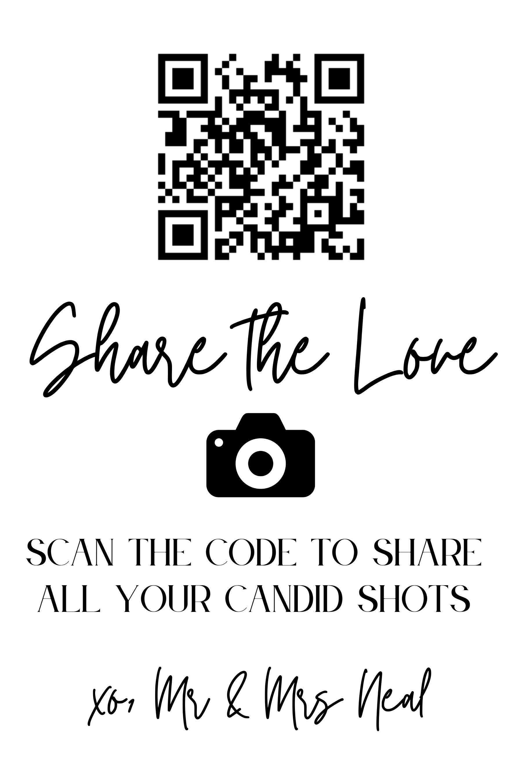 Wedding Photo Album QR Code Signage Etsy