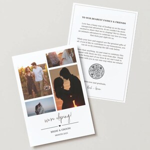 We Eloped Card with Future Fund QR Code | Modern Announcement | Digital Elopement Card | Editable Announcement | Minimalist Template