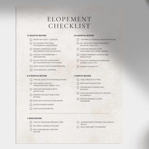 Utskrivbar checklista för vigselförlovning | Guide till bröllopsplanering | Redigerbar Canva-mall | Digital nedladdning | Minimalistisk vigselplanerare