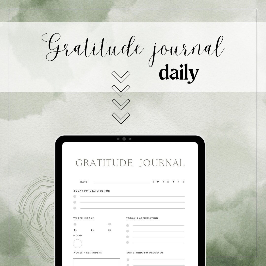 Gratitude Journal Printable Page, Minimalistic, Easy for Using, Perfect ...