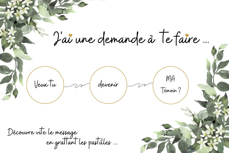 Carte à gratter - Témoin/Demoiselle D'honneur image 1