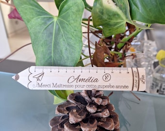 Personalized wooden ruler - Thank you teacher, ATSEM, aunt, nanny - original gift