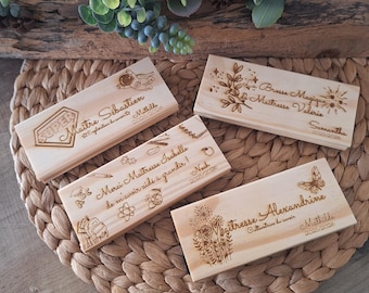 Brosse pour tableau à craie personnalisée – Cadeau Maîtresse / Maître – Gravure bois – Fin d’année scolaire – Idée cadeau enseignant