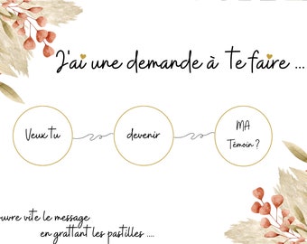 Carte à gratter - Témoin/Demoiselle D'honneur