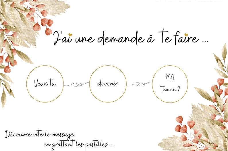 Carte à gratter - Témoin/Demoiselle D'honneur image 1