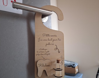 Accroche-porte "Petite souris" personnalisé – Cadeau pour perte de dent -Fée des dents/petite souris