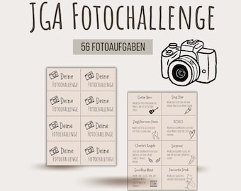 JGA Fotoaufgaben, Fotochallenge JGA, Junggesellinnenabschied Spiele, jga Spiel zum Ausdrucken, lustige Jga Spiel Vorlage, PDF A4