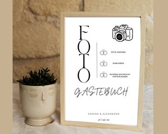 Modern sign photo guest book, photo guest book, photo guest book sign, simple template for printing, wedding, decoration, A4, A5