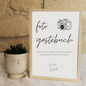 Modernes Schild Foto Gästebuch, Foto Gästebuch, Foto Gästebuch Schild, einfache Vorlage zum Ausdrucken, Hochzeit, Dekoration, A4, A5