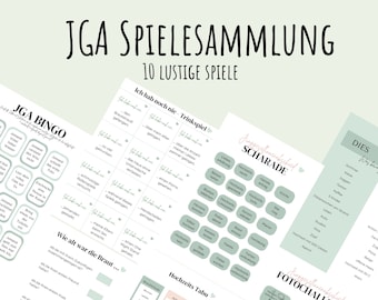 JGA Spiele, JGA Spiele Bundle digital, Junggesellinnenabschied Spiele, jga Spiel zum Ausdrucken, lustige Jga Spiel Vorlage, PDF A4