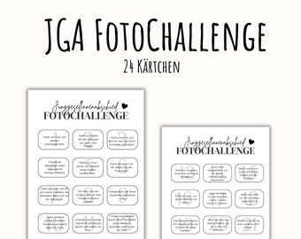 JGA-fototaken, JGA-foto-uitdaging, vrijgezellenfeestspellen, JGA-spel om af te drukken, grappige JGA-spelsjabloon, PDF A4