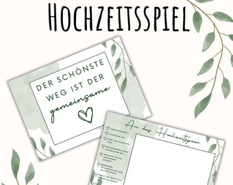 Wedding game vouchers, game for the wedding, card game PDF A6, memories for the bride and groom, gift for the wedding, digital