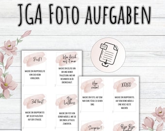 JGA photo tasks, photo challenge JGA, hen party games, JGA game to print, funny JGA game template, PDF A4
