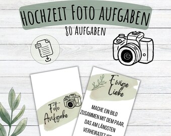 Wedding photo tasks, photo tasks PDF, wedding games, wedding photo tasks to print, wedding photo challenge, photo game PDF A4