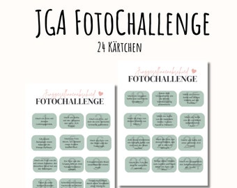 JGA Fotoaufgaben, Fotochallenge JGA, Junggesellinnenabschied Spiele, jga Spiel zum Ausdrucken, lustige Jga Spiel Vorlage, PDF A4