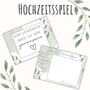 Hochzeitsspiel Gutscheine, Spiel für die Hochzeit, Kartenspiel PDF A6, Erinnerungen für das Brautpaar, Geschenk für die Hochzeit, digital