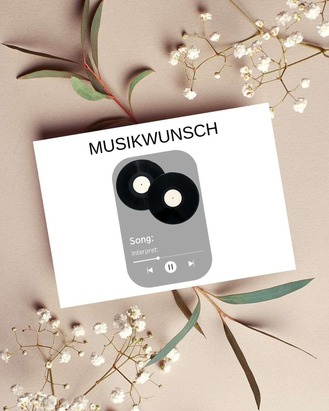 Musikwunschkarte Hochzeit Modern Musikwünsche Vorlage Etsy
