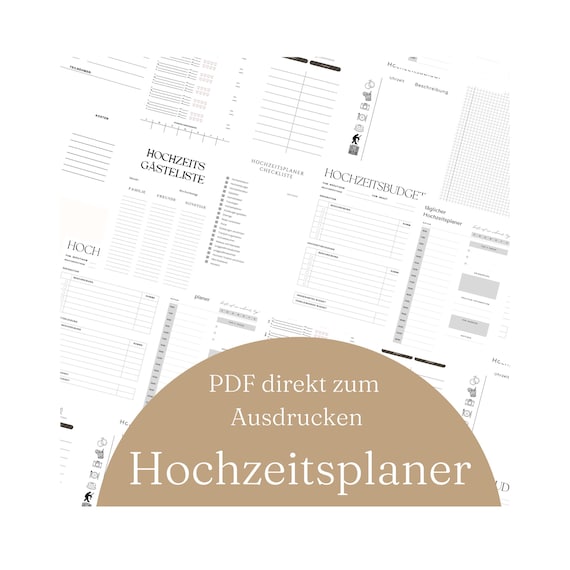 Hochzeitsplaner deutsch, Hochzeitsplaner digital, Hochzeitsplaner PDF, Hochzeitscheckliste, Hochzeitsplaner digital Deutsch, A4, A5