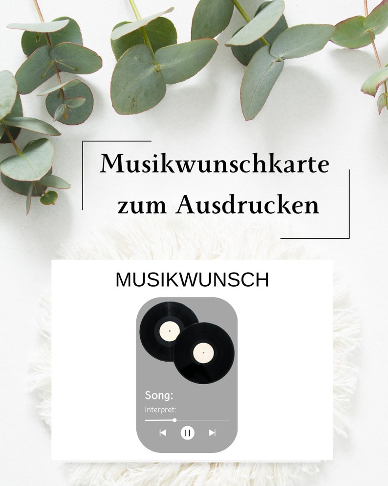 Musikwunschkarte Hochzeit Modern Musikwünsche Vorlage Etsy