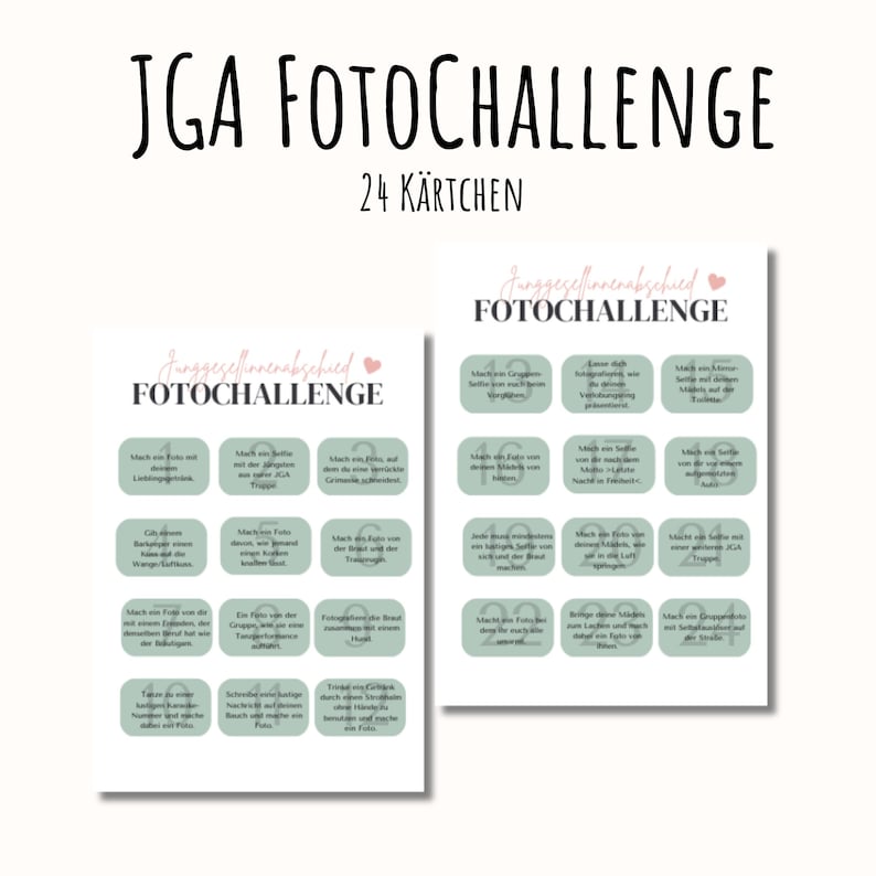 JGA Fotoaufgaben, Fotochallenge JGA, Junggesellinnenabschied Spiele