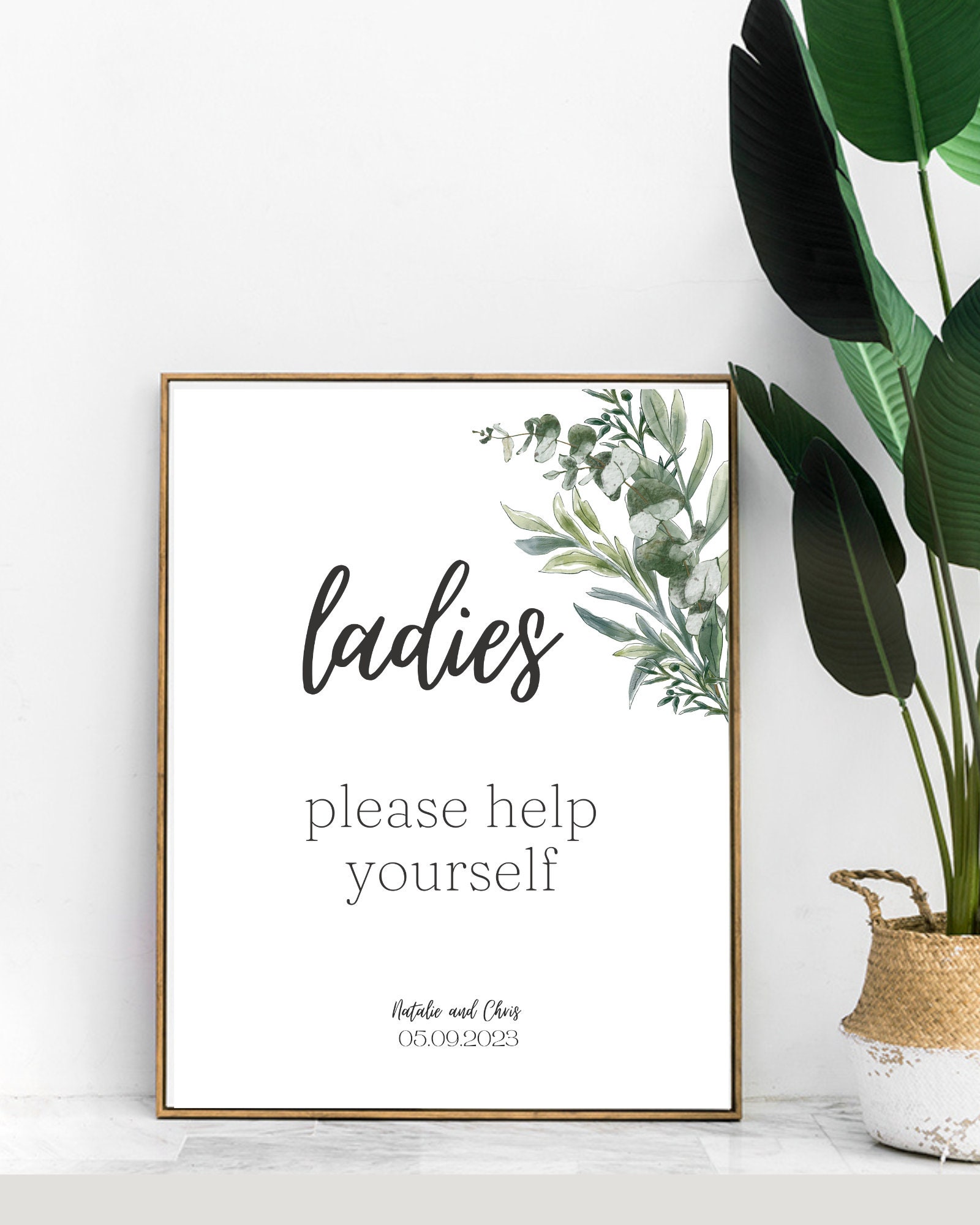 Modern Ladies Room Sign Template, Wedding Bathroom Sign Printable ...