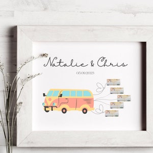 Cornice per foto in denaro per matrimonio, vita in furgone, regalo di nozze in denaro, personalizzabile, luna di miele, camper, viaggio, viaggio su strada