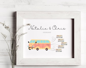 Wedding cash gift picture frame van life, wedding gift money, personalizable, honeymoon, camper, travel, road trip