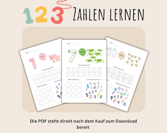 Montessori Number Learning 1-10 German | Playful Counting & Tracing | Educational Learning Materials | PDF for Children Number Salad