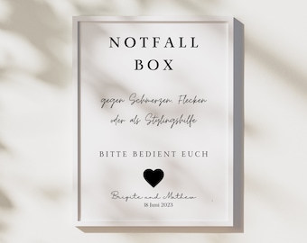 TEMPLATE wedding decoration minimalist, emergency box emergency basket emergency basket wedding, bathroom wedding sign, emergency box template A4 A5
