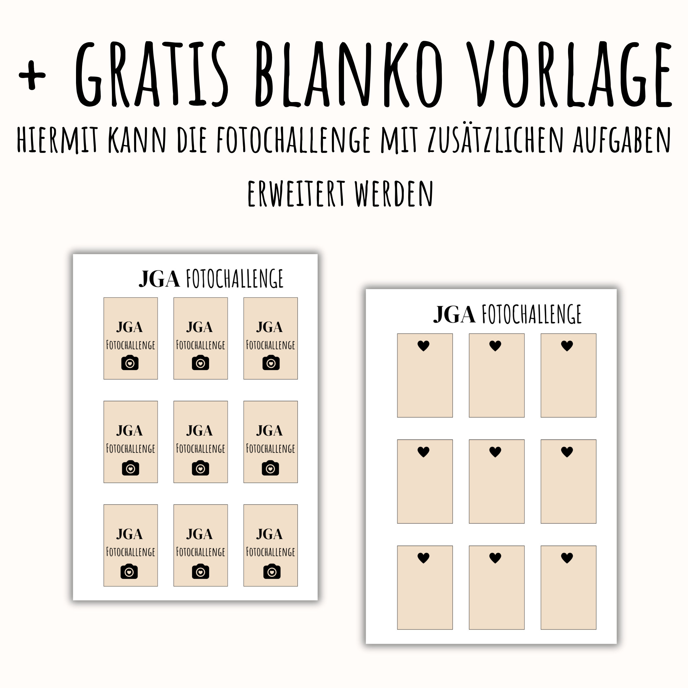 JGA Fotoaufgaben, Fotochallenge JGA, Junggesellinnenabschied Spiele