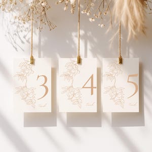 Wedding seating plan | Seating arrangement | Table arrangement | Table numbers gold | Seat selection | Table plan for printing - Canva Template A5