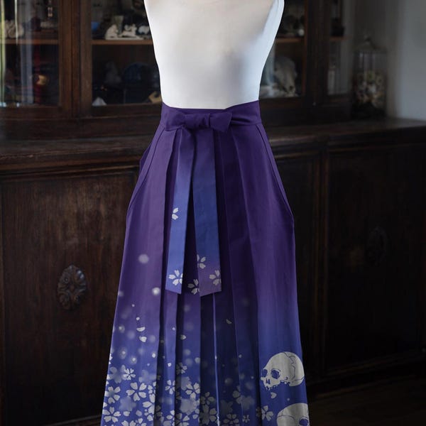Denim hakama ‘sakura’ / kimono / yukata / plus size