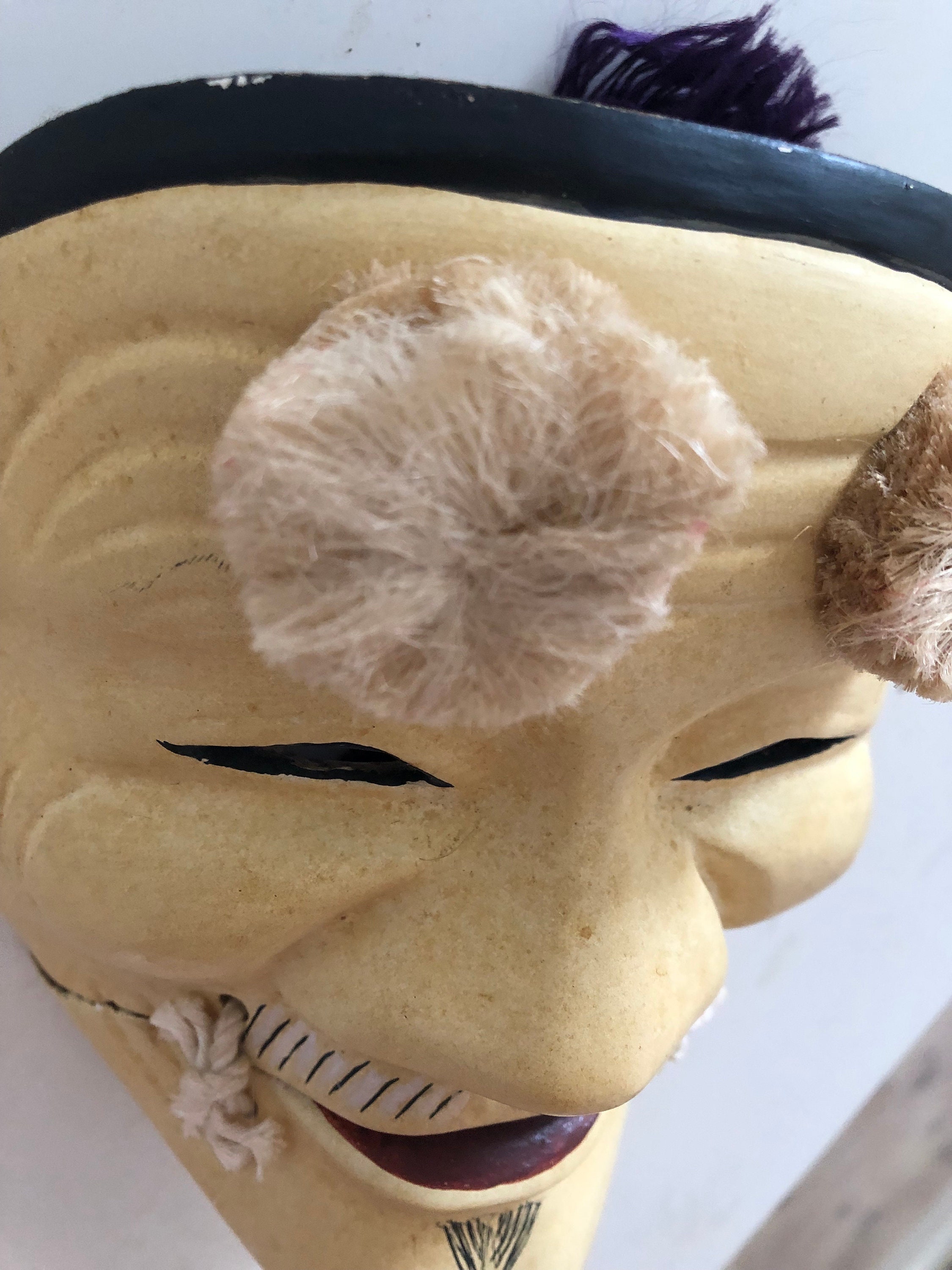 ヴィンテージの日本製木製能面 / 翁 - Etsy 日本