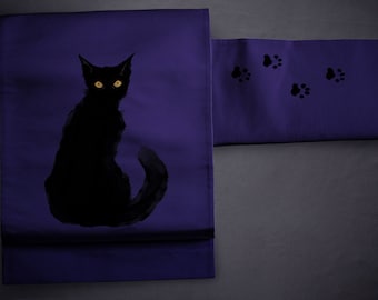 Nagoya obi ‘black cat’ / kimono