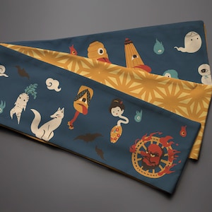 Hanhaba obi ‘yokai’ / kimono / yukata