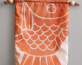 Kinchaku ‘taiyaki’ / drawstring purse