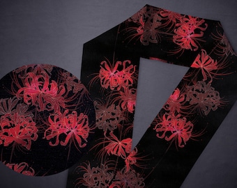 Cotton haneri ‘higanbana’ / kimono collar / yukata