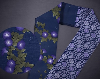 Haneri « asagao » en coton / col kimono / yukata