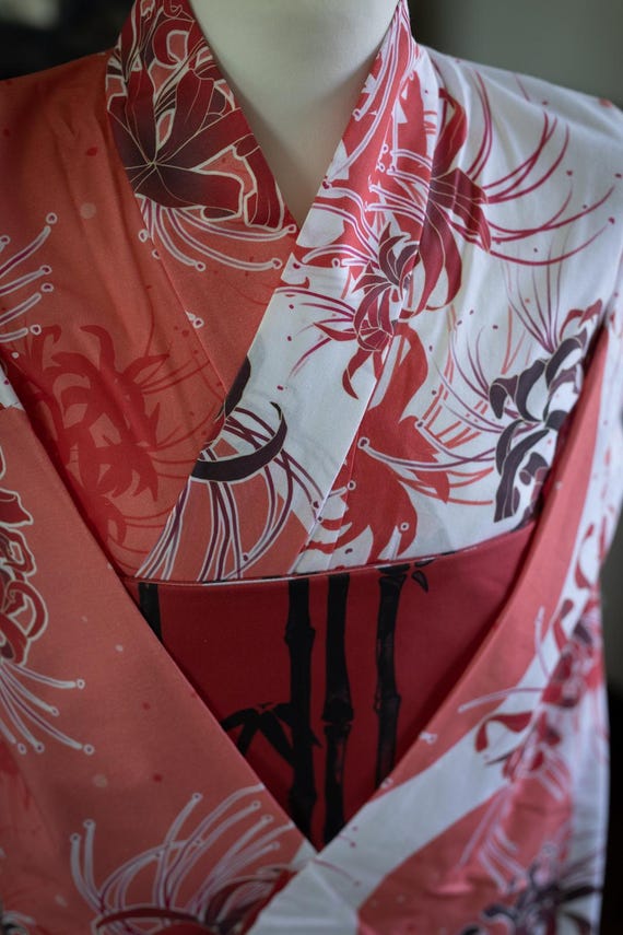 浴衣セット「彼岸花」/着物/大きいサイズ - Etsy 日本