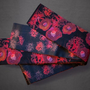 Hanhaba obi ‘higanbana’ / kimono / yukata