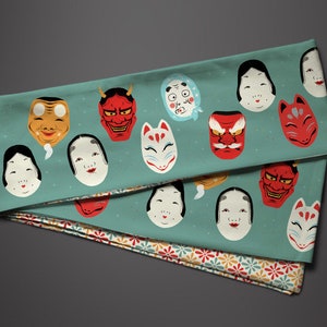 Hanhaba obi ‘masks’ / kimono / yukata