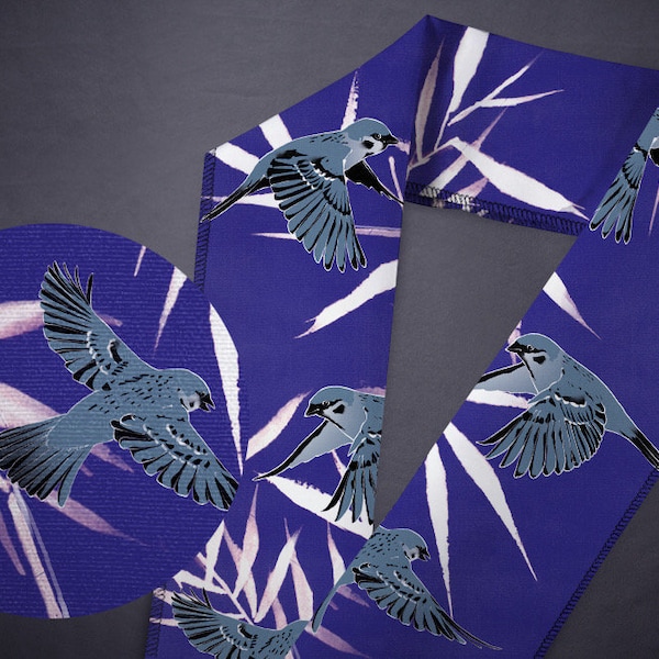 Cotton haneri ‘sparrows’ / kimono collar / yukata