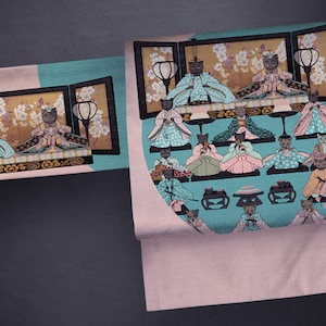 Nagoya obi ‘Hina CATsuri’ / kimono