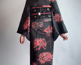 Kimono ‘higanbana’ / yukata / plus size