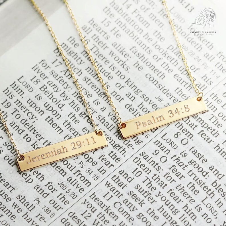 CUSTOM BAR NECKLACE Dainty Name Necklace Name Bar Necklace Etsy