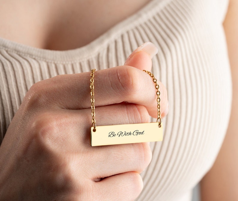 CUSTOM BAR NECKLACE Dainty Name Necklace Name Bar Necklace Etsy