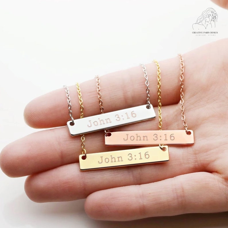 CUSTOM BAR NECKLACE Dainty Name Necklace Name Bar Necklace Etsy